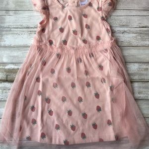 New Hanna Andersson Strawberry Print Tulle Overlay Dress